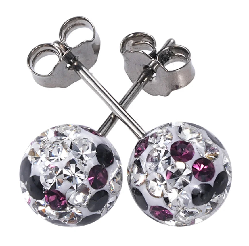 Midnight Rose Titanium Sparkle Studs
