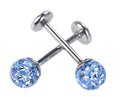 Blue Wave | Threadless Titanium Flat Back Earrings