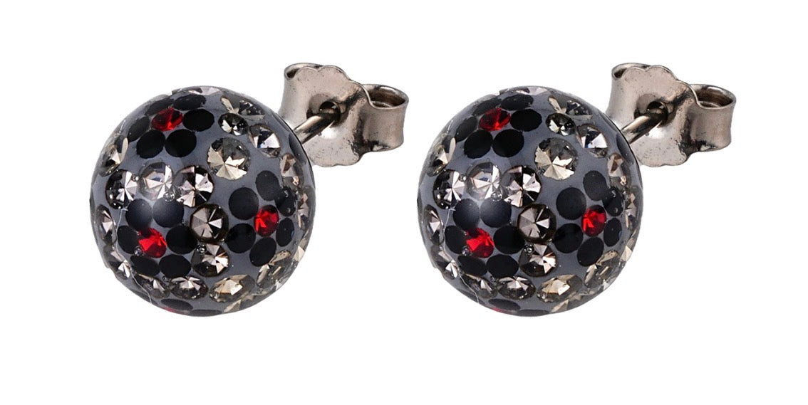 Black Cherry Titanium Sparkle Studs