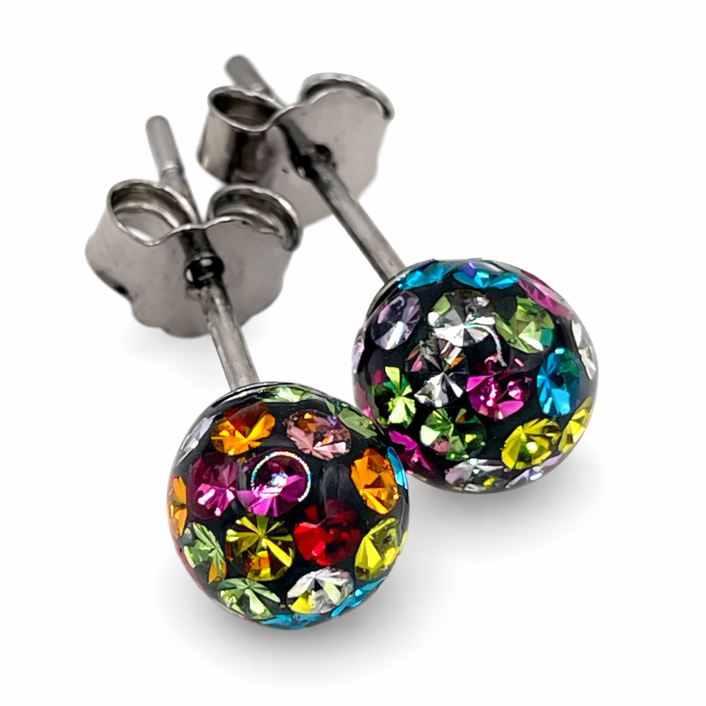 Mosaic Glow Titanium Sparkle Studs
