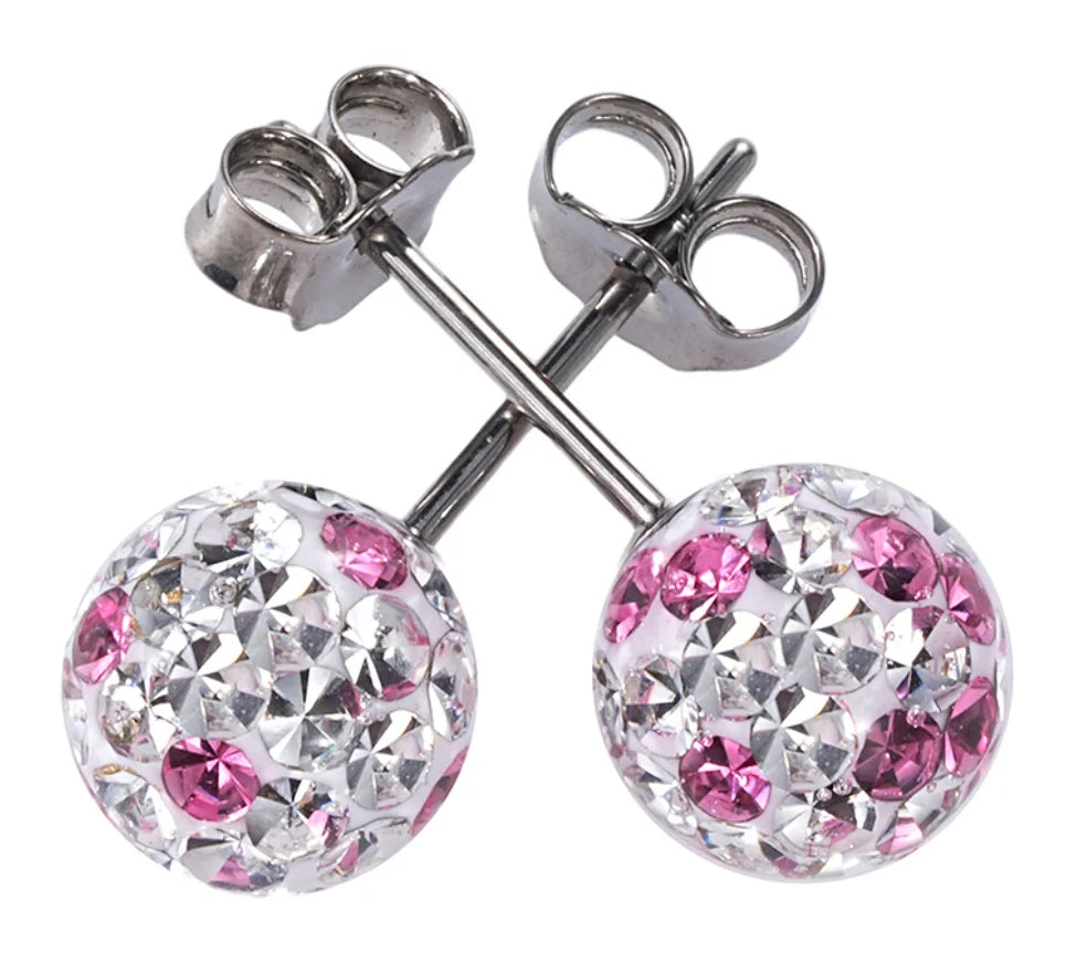 Pink Radiance Titanium Sparkle Studs