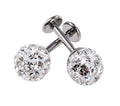 Crystal Clear | Threadless Titanium Flat Back Earrings