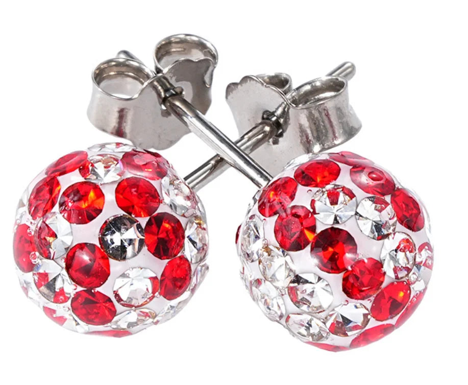 Scarlet Sparkle Titanium Studs
