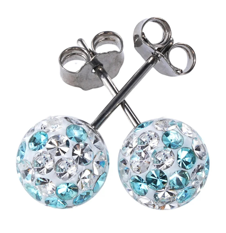 Crystal Sky Titanium Sparkle Studs