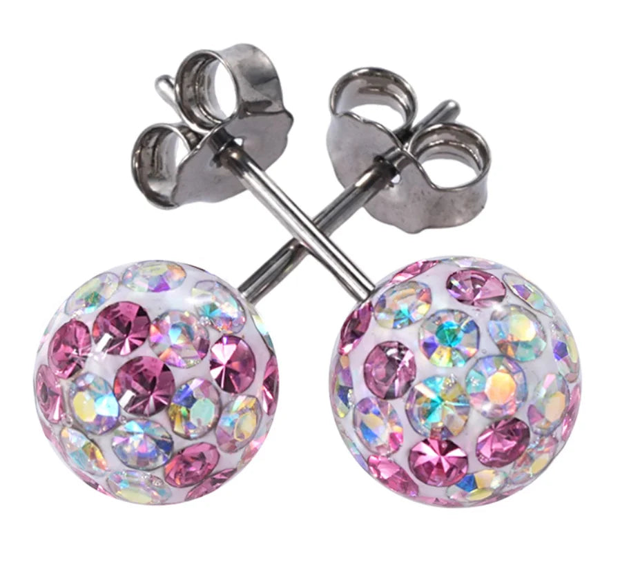 Aurora Blush Titanium Sparkle Studs