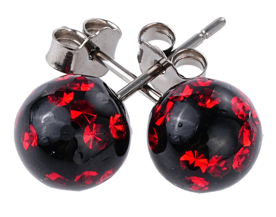 Red Velvet Titanium Sparkle Studs