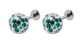 Emerald Mist | Threadless Titanium Flat Back Earrings