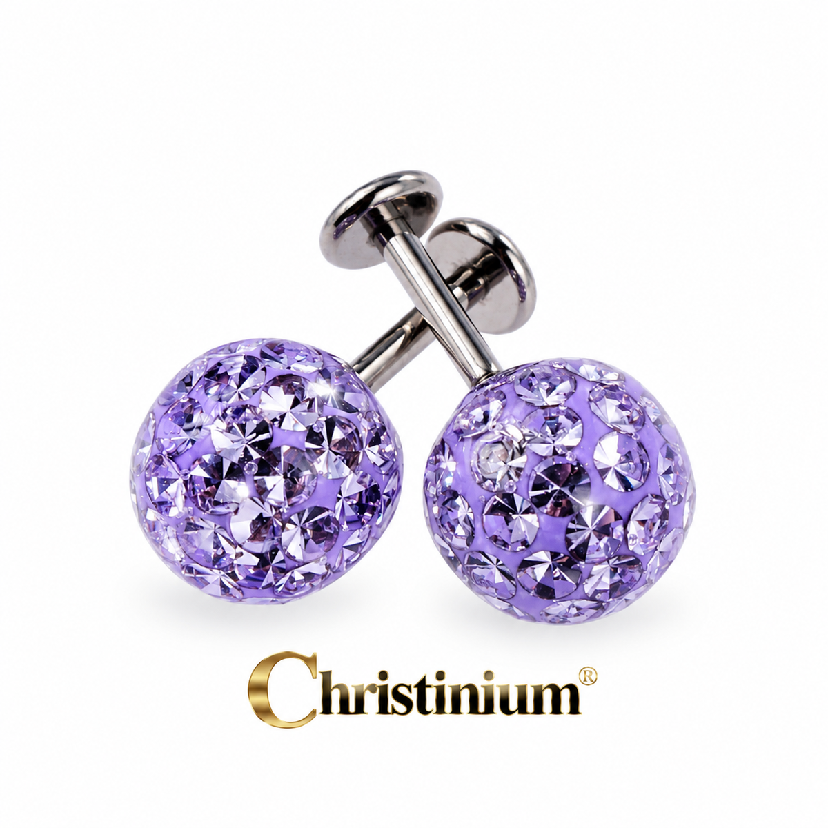 Lilac Lilly | Threadless Titanium Flat Back Earrings